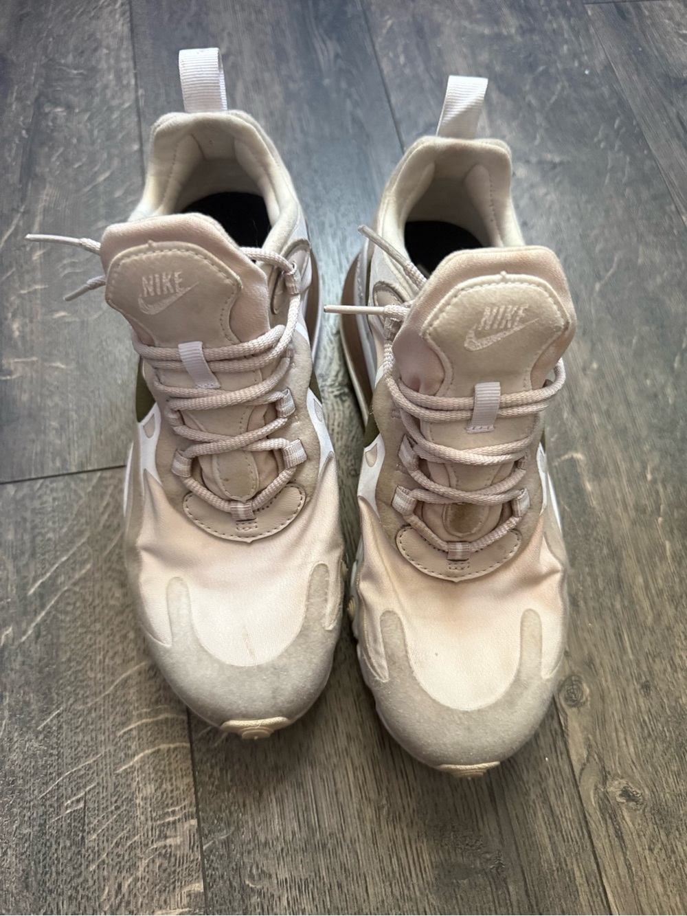 Nike Beige and White Athletic Sneakers